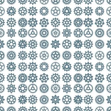Vector gears icons seamless pattern background machine wheel mechanism machinery イラスト素材