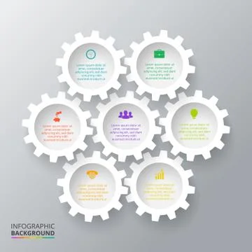 Vector gears for infographic. Stock Illustration