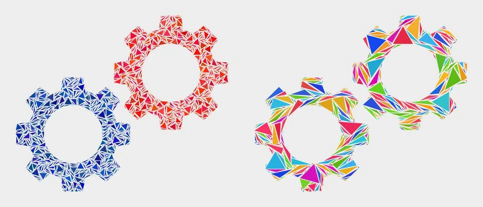 Vector Gears Mosaic Icon of Triangle Items イラスト素材