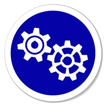Vector gears sticker Stock Illustration