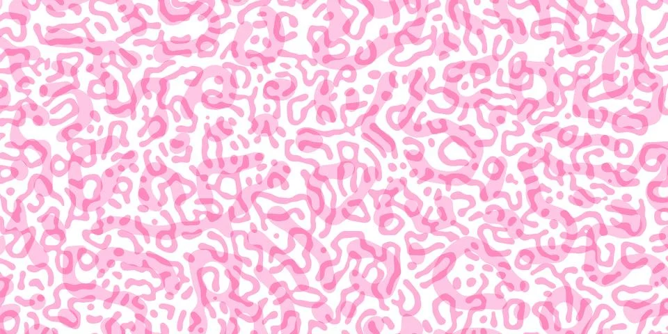 Vector Generative algorithm psychedelic pink background. Reaction-diffusion o Stock Illustration