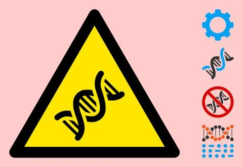 Vector Genetics Warning Triangle Sign Icon Illustrazione stock