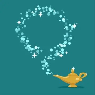 Vector genie magic aladdin lamp Stock Illustration