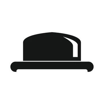 Vector gentleman hat black simple icon isolated Stock Illustration