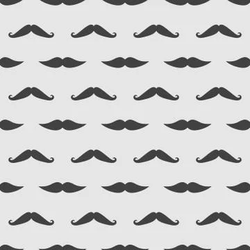 Vector gentleman mustache seamless pattern Stock Illustration