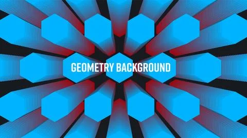 Vector geometric abstract background with blue hexagons, gradient shape ble.. Stock Illustration