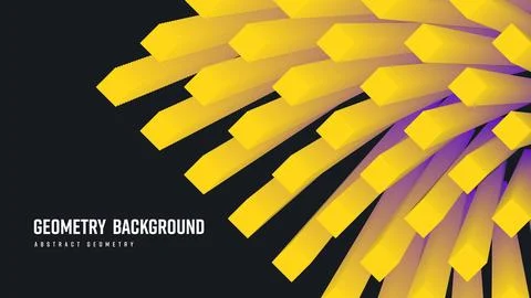 Vector geometric abstract background with yellow rhombuses, gradient shape .. Stock Illustration