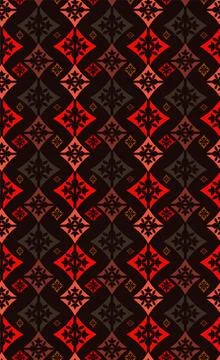 Vector geometric abstract rhombus pattern with silhouettes of stylized leaves Illustrazione stock