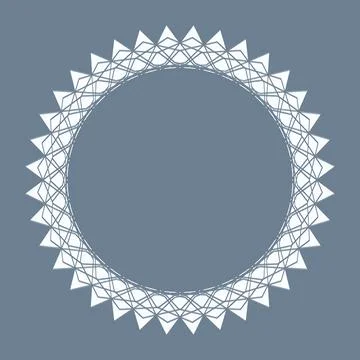 Vector geometric abstract round frame. Light triangular ornament Stock Illustration