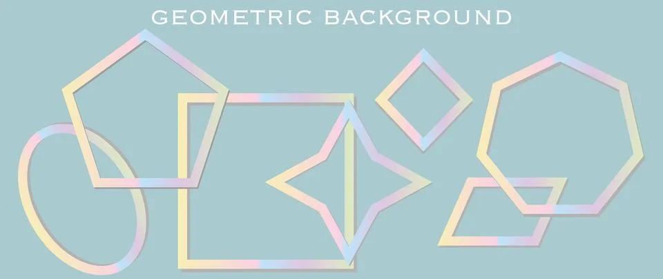 Vector geometric and gradient background. Various geometric shapes stylishly Stock Illustration