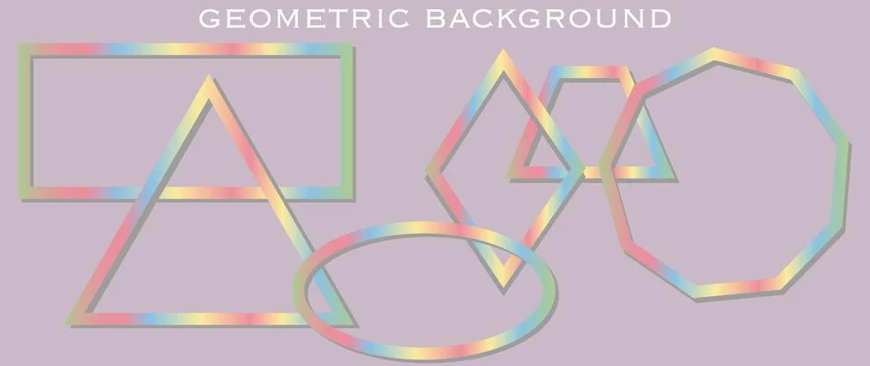 Vector geometric and gradient background. Various geometric shapes stylishly Stock Illustration