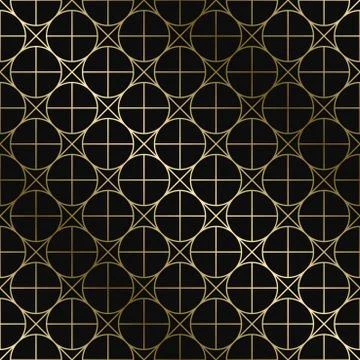 Vector geometric art deco pattern - seamless luxury gold gradient design. Rich Stockillustratie