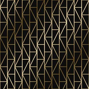 Vector geometric art deco pattern - seamless luxury gold gradient design. Rich Stock Illustration