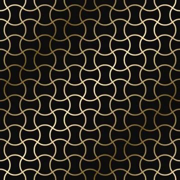 Vector geometric art deco pattern - seamless luxury gold gradient design. Rich Stock Illustration