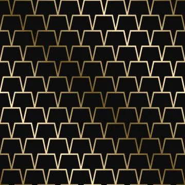 Vector geometric art deco pattern - seamless luxury gold gradient design. Rich 库存插图