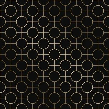 Vector geometric art deco pattern - seamless luxury gold gradient design. Rich 스톡 일러스트