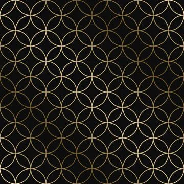 Vector geometric art deco pattern - seamless luxury gold gradient design. Rich Stock Illustration
