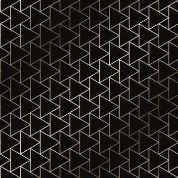 Vector geometric art deco pattern - seamless luxury gold gradient design. Rich イラスト素材
