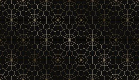 Vector geometric art deco stylish pattern - seamless luxury gold gradient design Stock Illustration