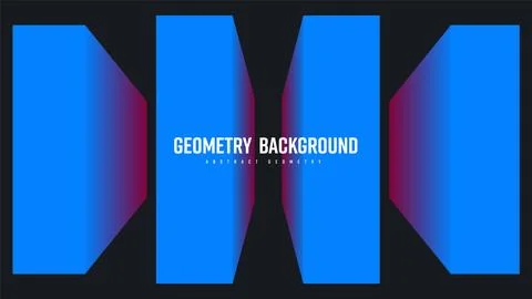 Vector geometric background, gradient blue, pink vertical lines, shape blen.. Stock Illustration