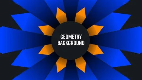 Vector geometric background, gradient blue, yellow triangles, shape blend 3.. Stock Illustration