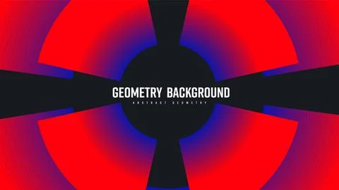 Vector geometric background, gradient red dotted circle on black backdrop, .. Stock Illustration