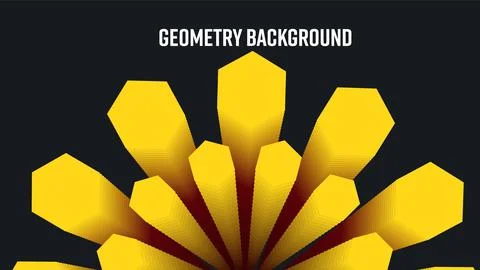 Vector geometric background, gradient yellow frame with hexagons, shape ble.. Stock Illustration