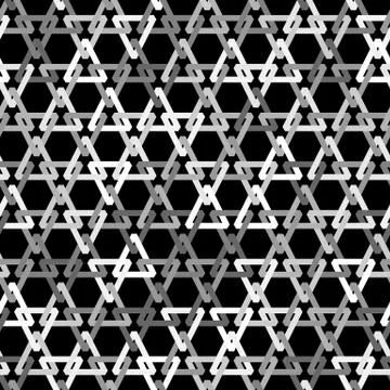 Vector geometric background with triangular chain grid tiles seamless pattern Stock Illustration