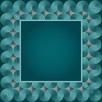 Vector geometric border with distortion effect. Illustrazione stock