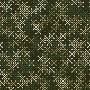 Vector geometric camo seamless pattern with simple cross shapes silhouettes Stock Illustration