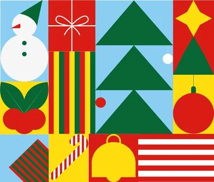 Vector geometric christmas concept Stock Illustration