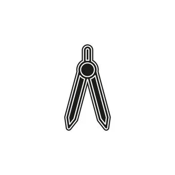 Vector geometric compass, drawing illustration - architect drafting tool Illustrazione stock