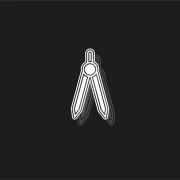 Vector geometric compass, drawing illustration - architect drafting tool Illustrazione stock
