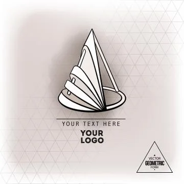 Vector geometric figure cone logo design Stock Illustration