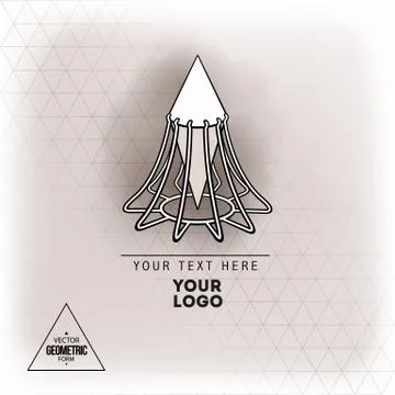 Vector geometric figure cone logo design 스톡 일러스트