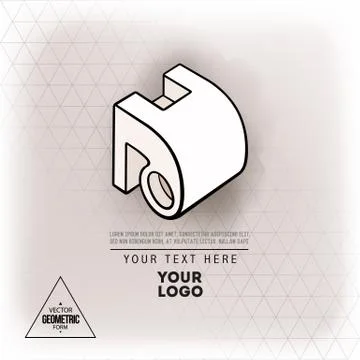 Vector geometric figure cube logo design イラスト素材