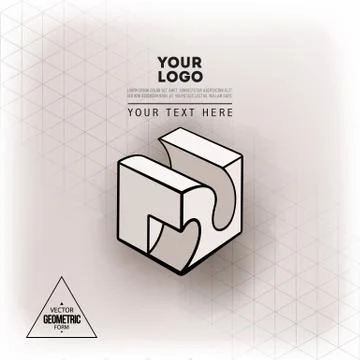 Vector geometric figure cube logo design イラスト素材