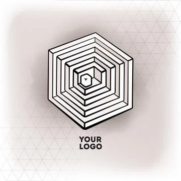 Vector geometric figure cube logo design Stock-Illustration