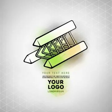 Vector geometric figure prism logo design 스톡 일러스트