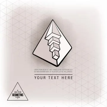 Vector geometric figure pyramid logo design Stock Illustration