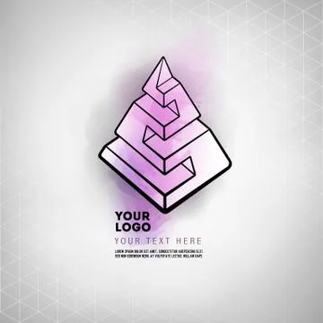 Vector geometric figure pyramid logo design Ilustração Stock