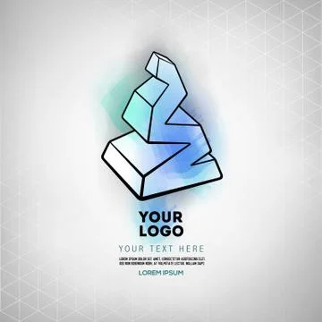 Vector geometric figure pyramid logo design 스톡 일러스트
