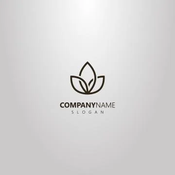 Vector geometric flower logo of three interlaced petals Stock Illustration