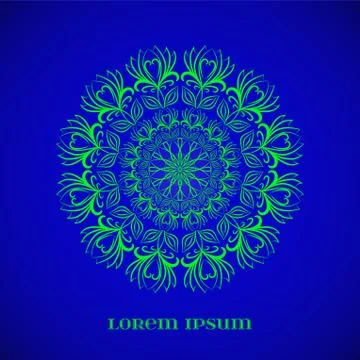 Vector Geometric Green Glow Mandala Stock Illustration