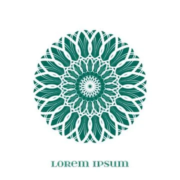 Vector Geometric Green Mandala Stock Illustration