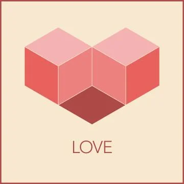 Vector geometric heart shape Stock Illustration