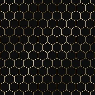 Vector geometric hexagon pattern - seamless luxury gold gradient design. Rich イラスト素材