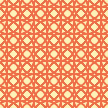 Vector geometric intersect orange circle seamless pattern. Stock Illustration