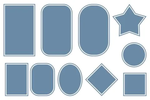 Vector geometric label outline set イラスト素材