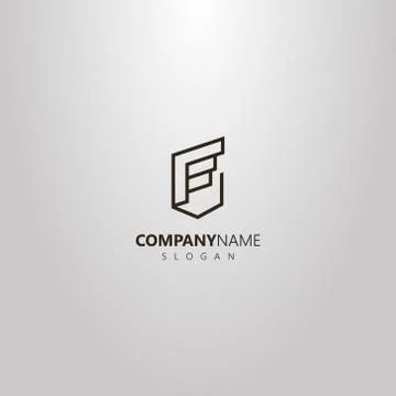 Vector geometric line art logo of a wing on a shield shape Stock Illustration